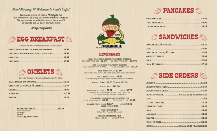 Full Breakfast Menu